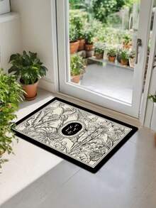 [HOT!!!] 1pc Soft Rubber Kitchen Mat, 3.5mm Thick Kitchen Rug, Tropical Floral & Letter Print Natural Style Absorbent Kitchen Floor Mat, Can Be Trimmed To Fit Kitchen, Surface Fabric, Middle Sponge Layer, Bottom Rubber Layer, Suitable For Kitchen Rug, Kitchen Decor, Wedding Decor, Home Decor, Bathroom Mat, Entryway Mat, Laundry Room Mat, Hallway Carpet, Living Room Mat, Etc. - Multicolor - View 6