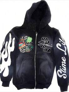 Loose Casual Spring And Autumn New Casual American  Digital Printing Printed Sweater Cardigan Jacket - M2590766 - 查看 1