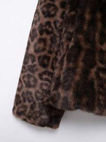 Seelio 秋冬新款女装欧美风百搭加厚仿狐狸毛动物纹皮草外套，青春优雅中长款仿皮草大衣 - 深色動物紋 - 查看 9