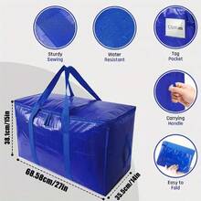 Durable Blue Black Waterproof Storage Bag - Ideal For Moving, Traveling, Camping, And Gardening/Travel Supplies | Classic Style | Rectangular, Underbed Storage - Màu xanh lam - Xem 10