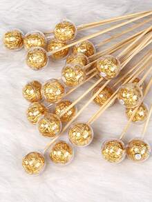 10pcs/Set Chocolate Flower Stand, Transparent Sphere Chocolate Decor Flower Stand For Valentine's Day, Anniversary, Birthday, Wedding, Holiday Gift Packaging - Multicolor - View 3