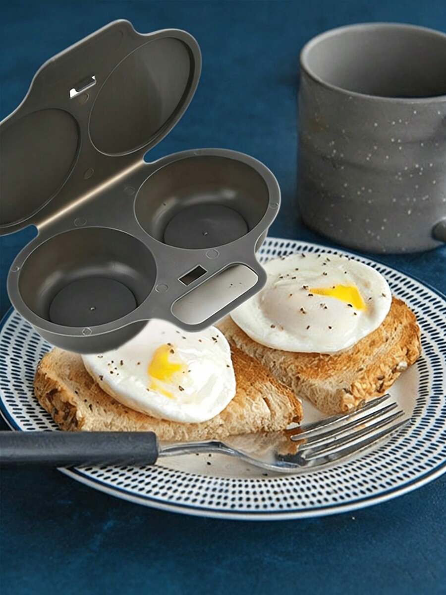 1pc Microwave Soft Boiled Egg Mold, Egg Cooker, Dual Cup Microwave Egg Poacher Set - Stackable PS Plastic Egg Boiler, Also For Omelette Making, Essential For Breakfast Kitchen, Halloween Gift, Microwave Egg Cooker, Egg Pan, Kitchen Gadget, Space-Saving Design, Modern Kitchen Tool, Easy To Clean, Durable Cookware, Cooking Accessory, Kitchen Essential, Home Chef, Breakfast Lover - Multicolor - View 1