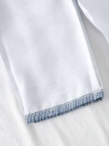 3pcs Toddler Girls' Sweet & Casual Long Sleeve Lightweight Pullover, Sleeveless Tank Top, Denim Effect-Look Pants Set, Spring/Autumn