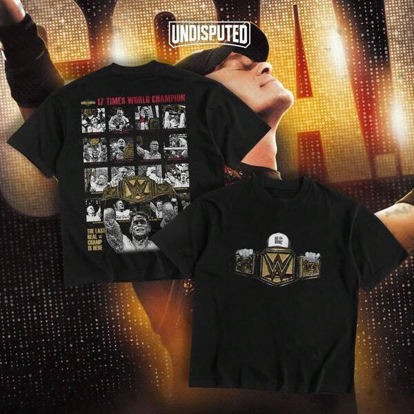 Camiseta de algodón pesado de John Cena, campeón de la WWE 17x, camiseta UCME, camiseta de retiro de Cena, ropa para fanáticos de la lucha libre, ropa de hombre, impresión transpirable directa a la prenda