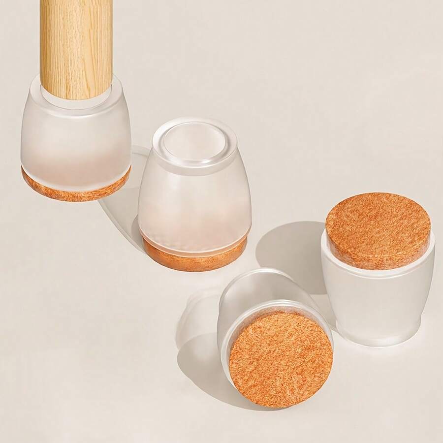 8pcs Chair Leg Floor Protectors, Bar Stool Leg Covers, Dining Table Chair Leg Pads, Suitable For Hardwood Floors, TPE Felt Furniture Pads - Multicolor - View 1