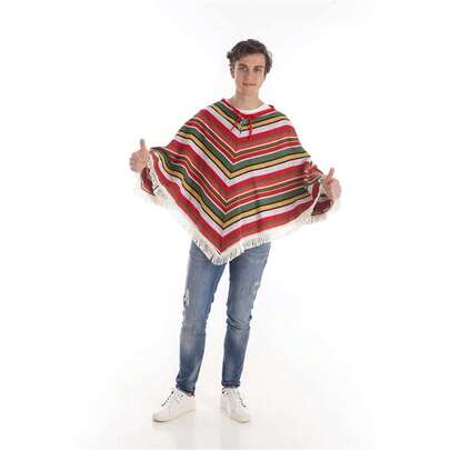 Creaciones Llopis Poncho mexicano adulto com gola pontiaguda, tamanho G ✅ Entrega em 24/48h para Espanha (Península) - Trajes mexicanos - Llopis Creations - Ref. 9435