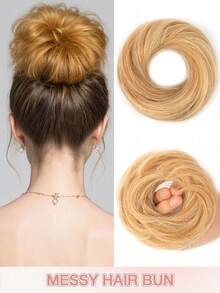 优雅的 6 英寸真人发圈 - 柔软、蓬松、耐用的弹性发髻,适合女性,多种颜色可供选择 - 彩色 - 查看 40
