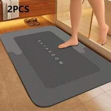 1/2pcs Soft Non-Slip Bathroom Mat, Absorbent Silicone Bathroom Rug, Quick Dry Bath Mat, Halloween Decor Carpet, Room Decor Rug, Autumn Decor Carpet