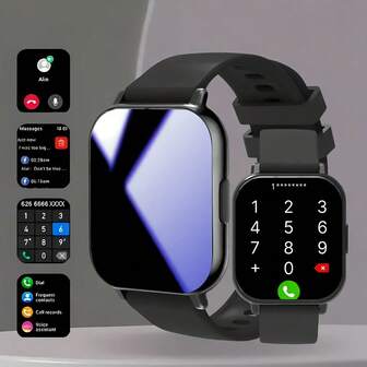 1.83-Inch Full Touch Screen Smartwatch, Compatible With IPhone And Android-5.2 Smartwatches, Built-In 180mAh Battery, With Voice Control, Call/Answer, Artificial Intelligence Assistant, Over 100 Sports Modes, Step Counter, Compatible With Both Men And Women