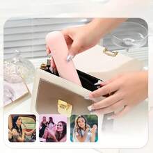 حامل فرشاة مكياج محمول من السيليكون - منظم سفر ناعم وأنيق لأدوات المكياج، أبيض