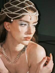 一件复古法式欧式珍珠串珠头饰，新娘异域风情婚礼发饰，水滴吊坠发箍，适合婚礼摄影、下午茶、浪漫晚餐、情人节装扮 - 彩色 - 查看 9