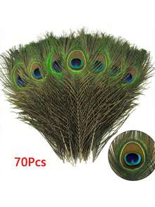 70pcs/50pcs Bulk Artificial Peacock Feathers, Suitable For Vases, Crafts, Weddings, Home Parties, Christmas Decorations, Etc. - Multicolor - View 16