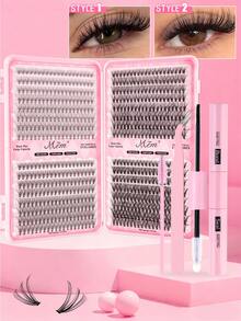 640pcs D-Curl Flare False Eyelashes Set, Bulk Combo Pack, DIY Eyelash Tools Kit, 30D+40D+50D Lash Clusters, Personal D-Curl Flare Eyelash Set Includes Lash Glue & Setting Liquid, 9-16mm Mixed Length Fake Lashes. Lash Cluster Set, False Eyelashes, Suitable For Travel, Daily Wear (Beginner Friendly), Wedding, Date, Party, Holiday And More, Also Great As Christmas/Halloween/Gift Eyelash Set. - Black - View 16