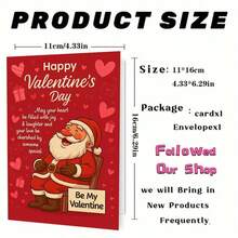 1 PIEZA Tarjeta de felicitación del Día de San Valentín con sobre, diseño festivo de amor con corazones y regalos, perfecta para amigos, colegas, seres queridos, celebración romántica de San Valentín - multicolor - Ver 4