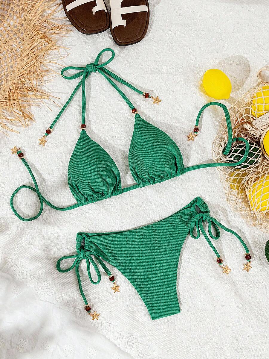 Women's Bikini, Beachwear, Plus Size Women's Beach Swimsuits, Vacation, Beach, Party, Sophisticated, Pool, LARA VIVA - Màu xanh Bạc hà - Xem 1
