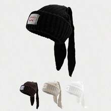 1pc Y2K Style Unisex Loverboy Bunny Ear Knitted Beanie Hat, Suitable Street Parties, Outdoor Use In Autumn And Winter Seasons - 針織帽 - 查看 1