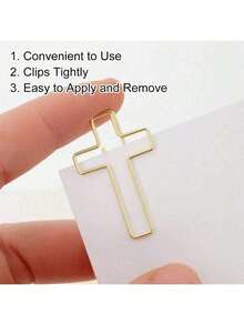 十字架回形针、圣经回形针、日记回形针、圣经学习用品、基督教日记用品、圣经日记用品、圣经夹子返校用品、返校用品、学习用品 - 十字形 - 查看 5