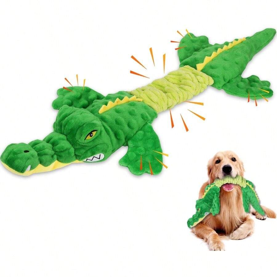 Squeak Dog Toys For Stress Release And Boredom Relief Dog Puzzle IQ Training Snuffle Foraging Instinct Training - Suitable For Small Medium And Large Dogs - Cá sấu - Xem 1