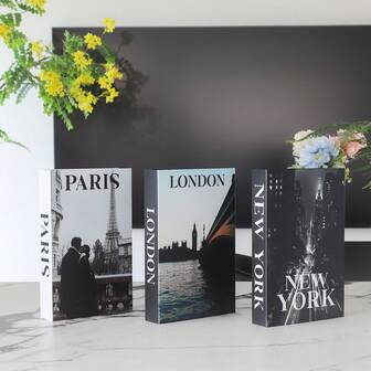 3/2/1pc Fake Book Decoration. Fashionable Home Style,Premium Room Decor Faux Book For Bookshelf,Office Desk Decor, Office Decor For Women, Hard Cardboard (Cannot Be Opened). Ideal Living Room Decoration, Desktop Decoration, And Wall Decoration. Suitable For Many Scenarios (Room Decor, Home Decor, Bedroom Decor Living Room Decor, Office Decor, Bathroom Decor, / Desktop Decor, TV Cabinet, Lobby, Bookshelf) Various Holiday Gifts.