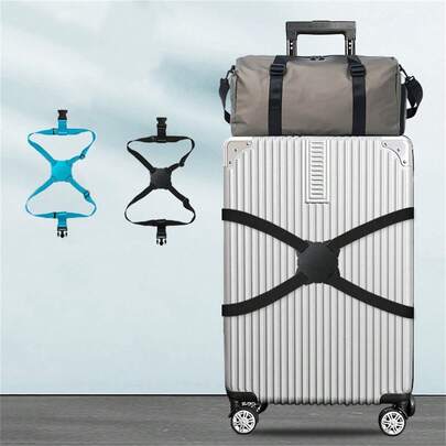 1pc Luggage Elastic Cross Strap, Safety Secure Packing Belt, Suitcase Protector Reinforcement Bandage