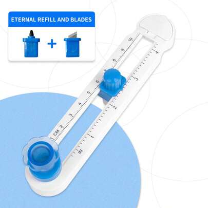20 cm diameter rund pappersskärkniv i metall och plast, för anpassat färgglatt konstpapper