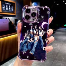 Funda de teléfono K-KATSEYE para música caliente compatible con for  17, 16E, 16, 15, 14, 13, 12, 11 Mini Pro Max Air X XR XSMAX 8 7 Plus, cubierta trasera suave transparente y resistente a los golpes. - Morado - Ver 4