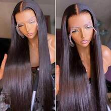 200 Density Straight Lace Front Wig, 13x4/13x6 Transparent HD Lace Wig, Women's Natural Black Hairline Straight Wig, Breathable Realistic Lace Front Wig Without Glue, Pre-Plucked With Baby Hair - Natural & Black - View 6