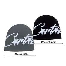 1顶针织帽，嘻哈风格保暖翻边针织帽，男女通用，时尚街头滑板针织帽 - A - 查看 10