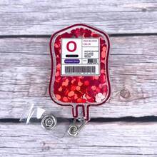 Kẹp huy hiệu hình túi máu giả màu đỏ hoạt hình sáng tạo, có thể di chuyển, dùng làm thẻ nhận dạng cho bác sĩ/y tá. - Đỏ - Xem 4