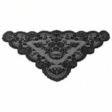 2pcs Embroidered Triangular Headscarf Bridal Veil Catholic Church Veil Lace Floral Scarf Communion Chapel Veil - Black - View 6