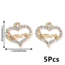5Pcs Heart Design DIY Jewelry Pendant For Jewelry Making, Wedding Decoration Accessories - Multicolor - View 15