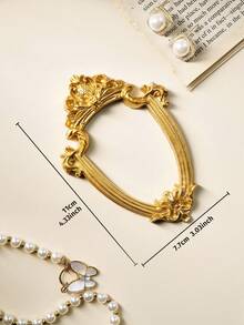 1 Khung ảnh nhựa cổ điển họa tiết hoa 3D màu vàng, phụ kiện trang trí cho nhiếp ảnh, trang trí nhà thu nhỏ, không khí ngày lễ - Vàng - Xem 17