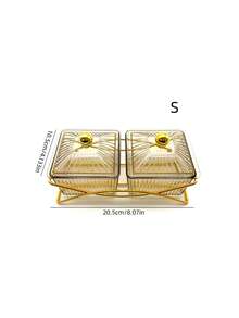 1 Set Snack Plate + Tray Snack, Candy, Dried Fruit, Cookie Storage Set - Brown - View 8