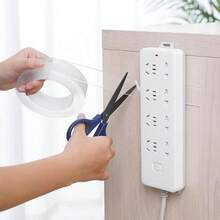 Cinta Nano Transparente Doble Cara Multiusos, Reutilizable y Resistente al Agua, Adhesivo Fuerte para Decoración, Organización y Uso Doméstico - Longitud 3M - Ver 3