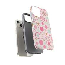 1 funda de teléfono de moda no incluye cordón ni soporte. Funda con diseño de círculos retro Y2K, diseño colorido de infancia, cubierta protectora resistente para 17 16 Plus 15 Proamx Pro 14 13 12 11 y S25 S24 S23 Ultra Fe, protección de doble capa resistente a impactos. - Colores mezclados - Ver 4