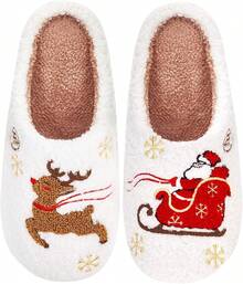Cozy Plush Halloween Pumpkin Slippers, Non-Slip Fluffy Design - Combination M - View 12