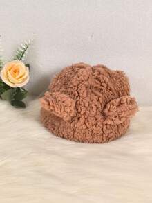 1pc Cute Bear Ear Warm Pet Hat, Suitable For 4-12 Lbs Small Pets In Winter - Multicolor - View 8