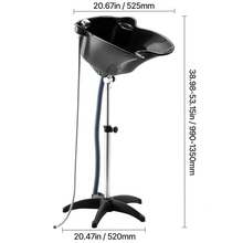 Portable Shampoo Bowl, Deep Shampoo Sink With Adjustable Height & Angle, Includes Drain Hose, Shower Head, Lightweight Hair Wash Basin For Barber Salon Spa Center & Home Use, Black - Có vòi sen, không có xô - Xem 10