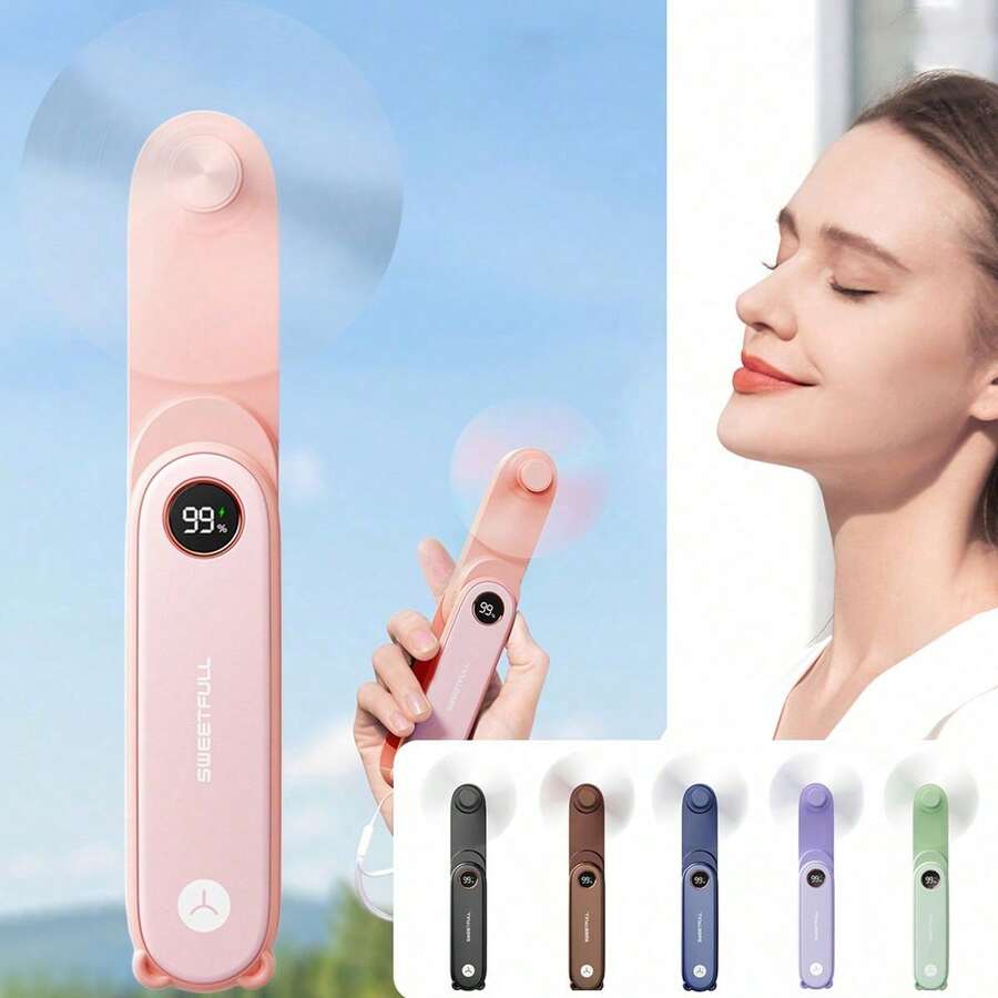 便攜式手持電風扇,迷你 3 合 1 充電電池,個人摺疊口袋大小旅行戶外手電筒,適合男士/女士/家人/朋友的理想禮物,母親節禮物節日必需品 - 混色 - 查看 1