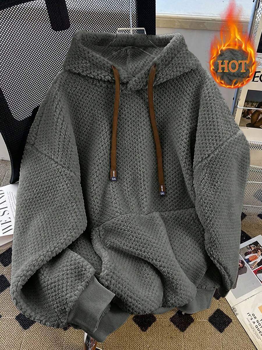 GlowEve 25 秋冬新款高端小批量抓绒连帽卫衣 女装 秋冬外套 - 淺灰色 - 查看 1