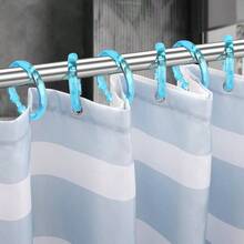 Paquete de 12 ganchos de plstico para cortina de ducha, color azul - Mezcla de colores - Ver 4