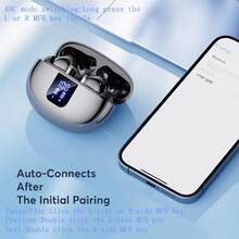 AI Translation Earphones Wireless Earbuds ANC&ENC With 144 Languages Real-Time TranslationBT 5.4 Earphones In Ear Transparency Mode Ear Buds With Dual Noise Cancelling Mic, Deep Bass Stereo Sound,LED Display Wireless Headphones,Suitable For All Smartphones Connection-Perfect For Running And Exercise, Business, Music, And Phone - Black - View 10
