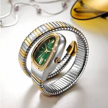 Nuevo reloj de cuarzo de moda casual con forma de serpiente y diamantes para damas, reloj de uso diario y regalo, reloj de serpiente - Multicolor - Ver 4