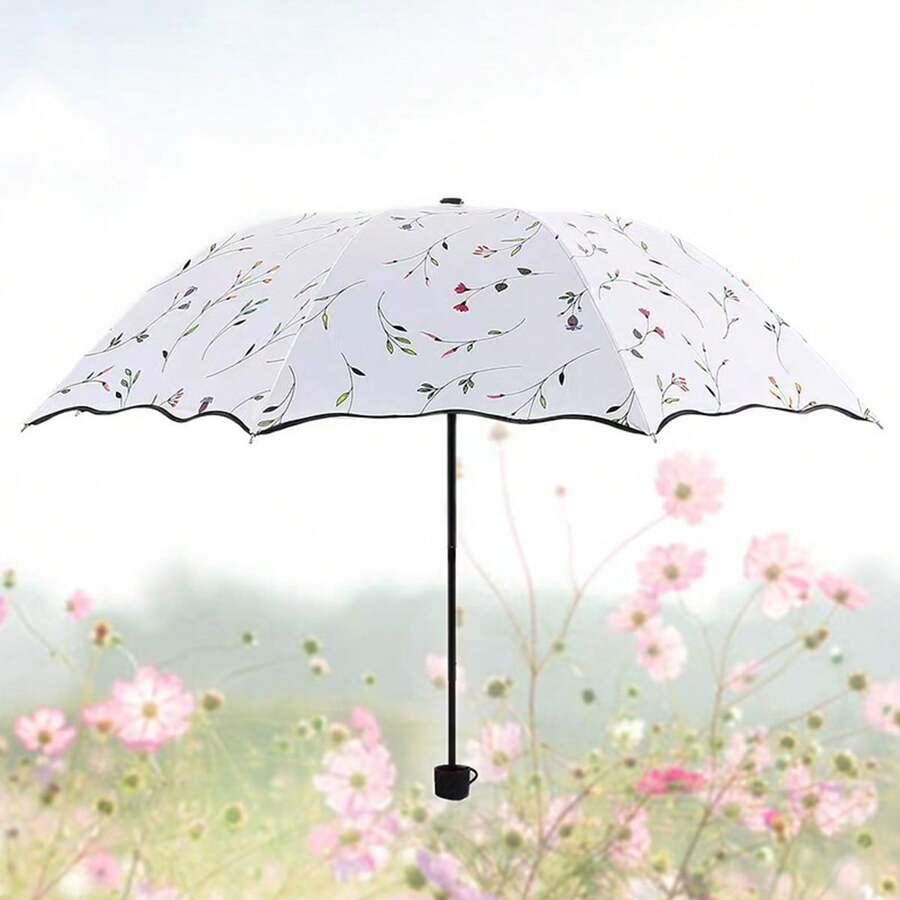 AB/T 1件時尚極簡折疊傘－雙用途防曬防雨、手動開傘、UV防護便攜傘