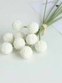 1 ramo de 9 cabezas de flor de crisantemo con bolas doradas, decoración de mesa de centro, ornamento de mesa de café - multicolor - Ver 11