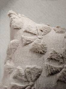 1件套蝴蝶结装饰枕套，可爱俏皮，房间装饰，仿毛皮，柔软蝴蝶结，学院风，蓬松毛绒，优雅靠垫套，适用于床、沙发、躺椅，秋冬季节，情人节装饰 - 咖色 - 查看 2