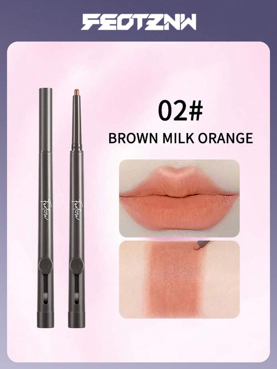 FEOTZNW 双头丝绒哑光唇线笔 - 防水、持久、不沾杯，新手也能轻松上手 | 完美的圣诞节和情人节彩妆礼物-02 - 02#棕調乳橘 - 查看 1