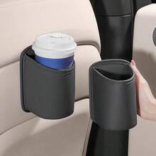 1 pièce Porte-gobelet en cuir PU pour voiture, support à boissons, boîte de rangement, porte-gobelet pour siège arrière, boîte de rangement pour accessoires d'intérieur de voiture, pour garder l'intérieur de la voiture bien rangé