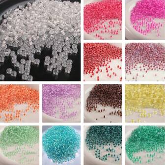 1430颗珠子 + 1卷0.8毫米弹力线超强墨水绘画珠子DIY手链项链耳环首饰配件，节日礼物