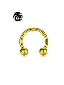 1pc G23 Titanium Horseshoe Nose Ring Hoops For Women, 16G Septum Rings Circular Barbell, Conch Helix Daith Tragus Cartilage Lip Eyebrow Piercing Jewelry 8/10mm - Multicolor - View 8